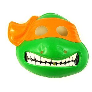 Vtg 1988 TMNT Teenage Mutant Ninja Turtles Halloween Costume Mask Michaelangelo